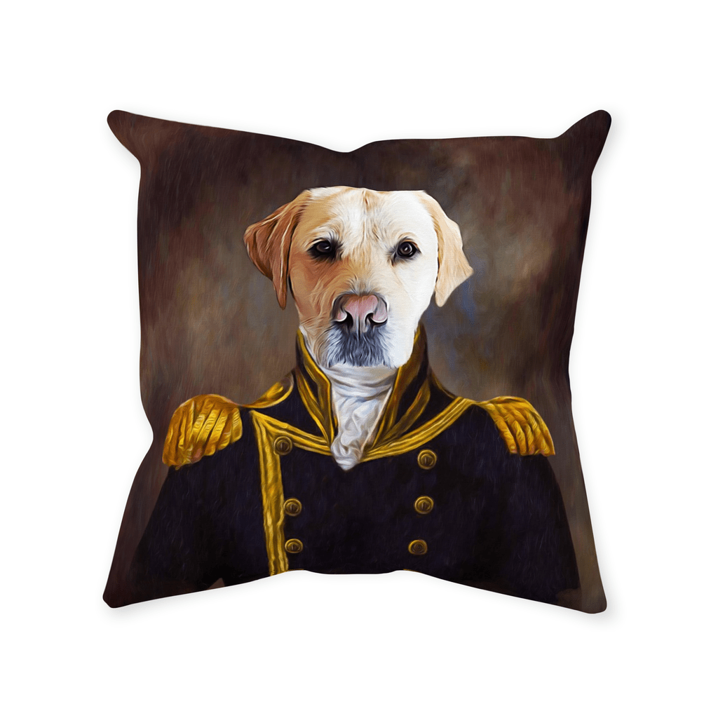 &#39;The Captain&#39; Personalized Pet Throw Pillow