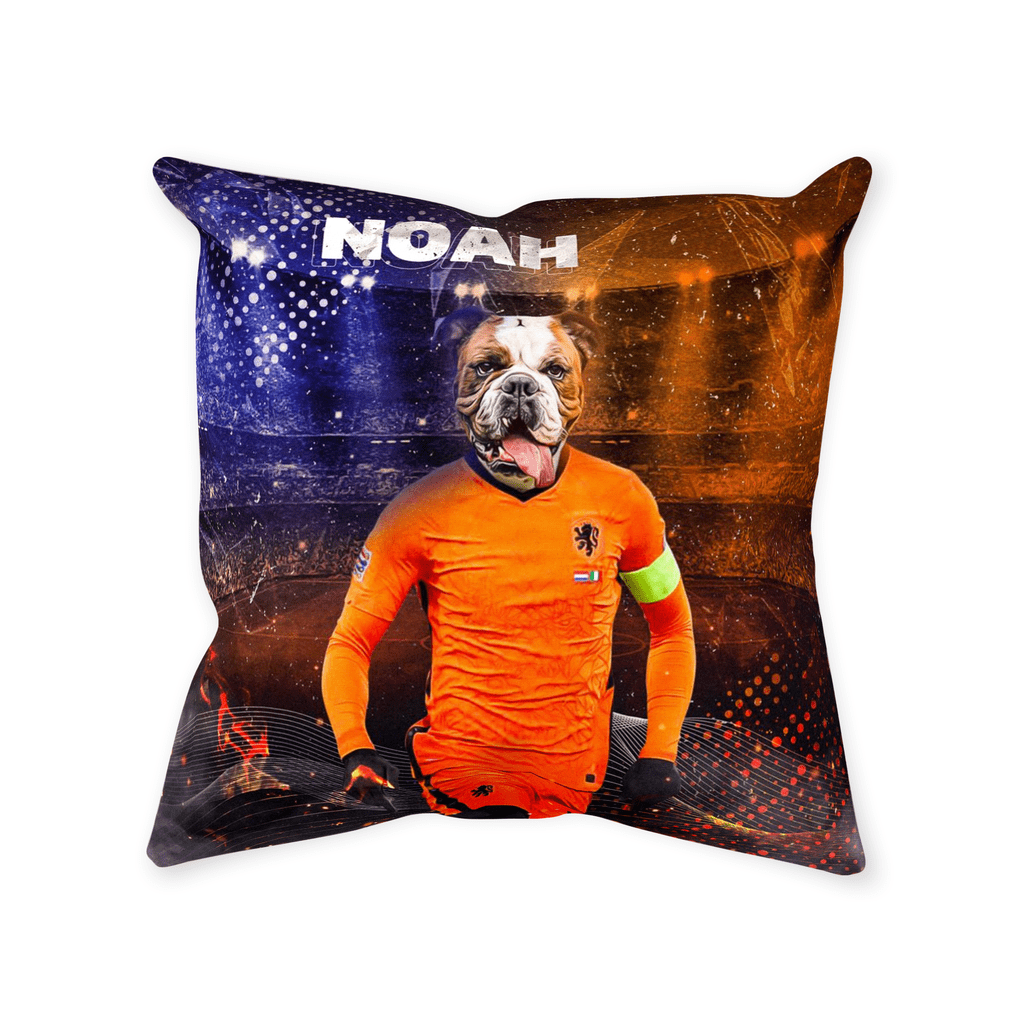 &#39;Holland Doggos Euro Football&#39; Personalized Pet Throw Pillow