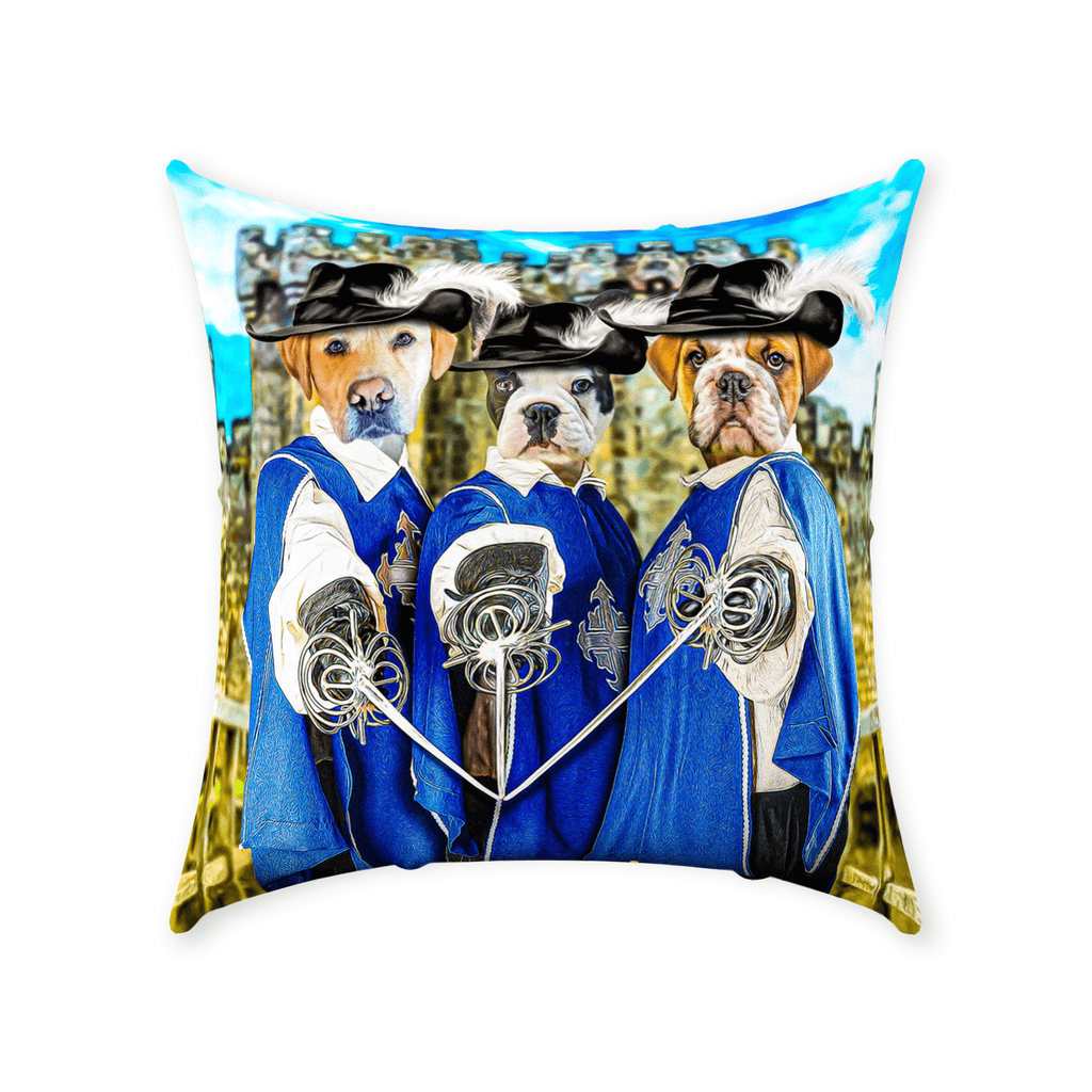 &#39;The 3 Musketeers&#39; Personalized 3 Pet Throw Pillow