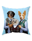 'Step Doggos & Doggette (2 Female 1 Male)' Personalized 3 Pet Throw Pillow