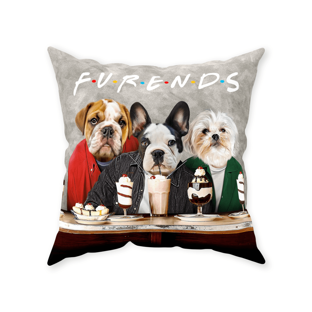 &#39;Furends&#39; Personalized 3 Pet Throw Pillow