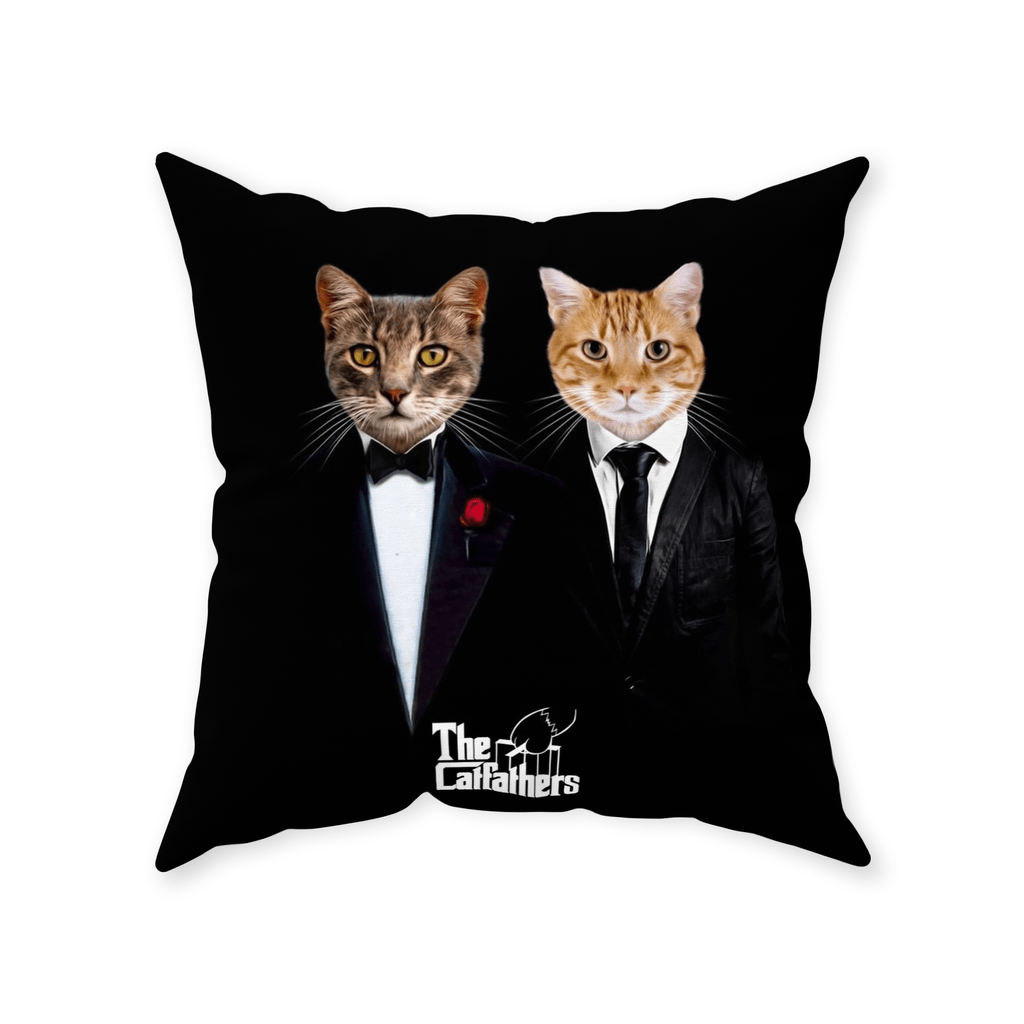'The Catfathers' Personalized 2 Pet Throw Pillow