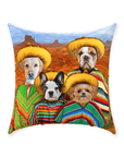 '4 Amigos' Personalized 4 Pet Throw Pillow