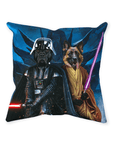 'Darth Woofer & Jedi-Doggo' Personalized 2 Pet Throw Pillow