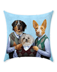 'Step Doggos & Doggette (2 Female 1 Male)' Personalized 3 Pet Throw Pillow