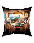 'The Poker Players' Personalized 7 Pet Throw Pillow