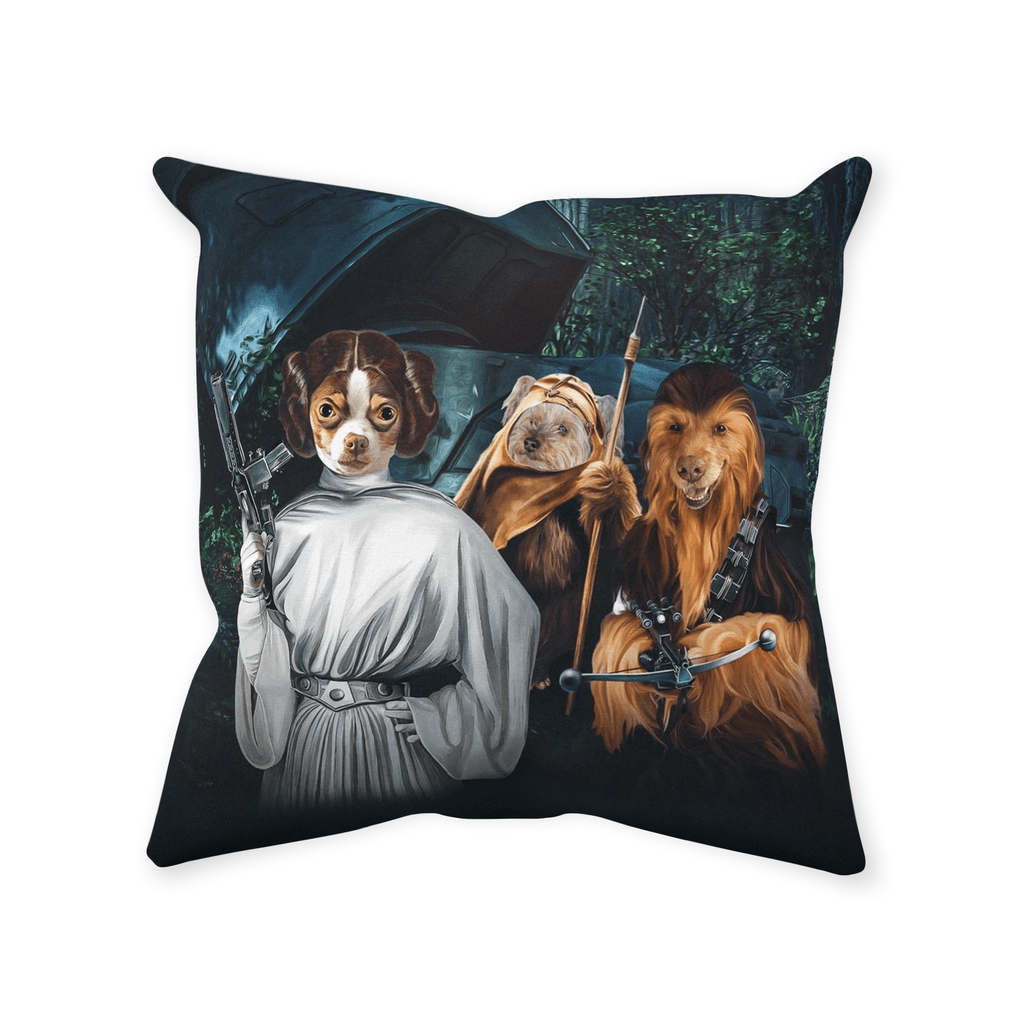 &#39;Star Woofers 3&#39; Personalized 3 Pet Throw Pillow