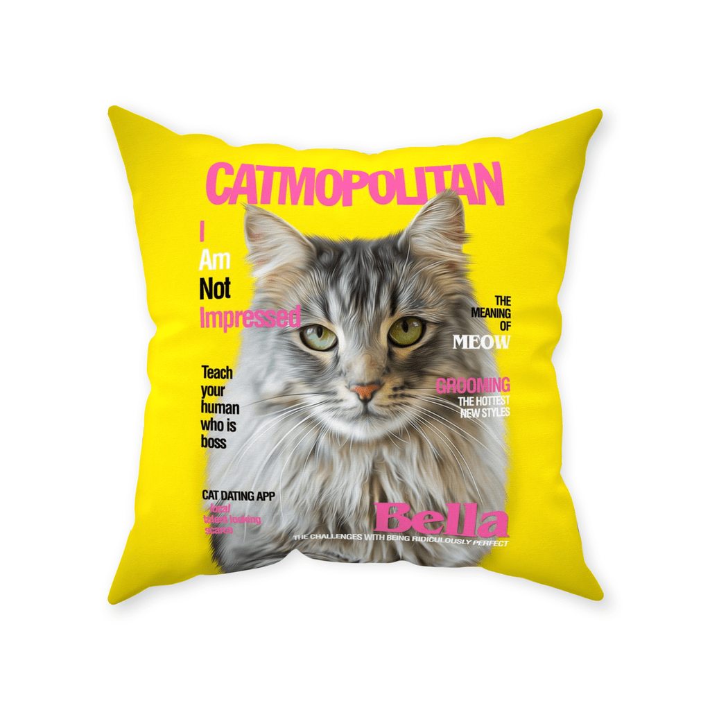 &#39;Catmopolitan&#39; Personalized Pet Throw Pillow