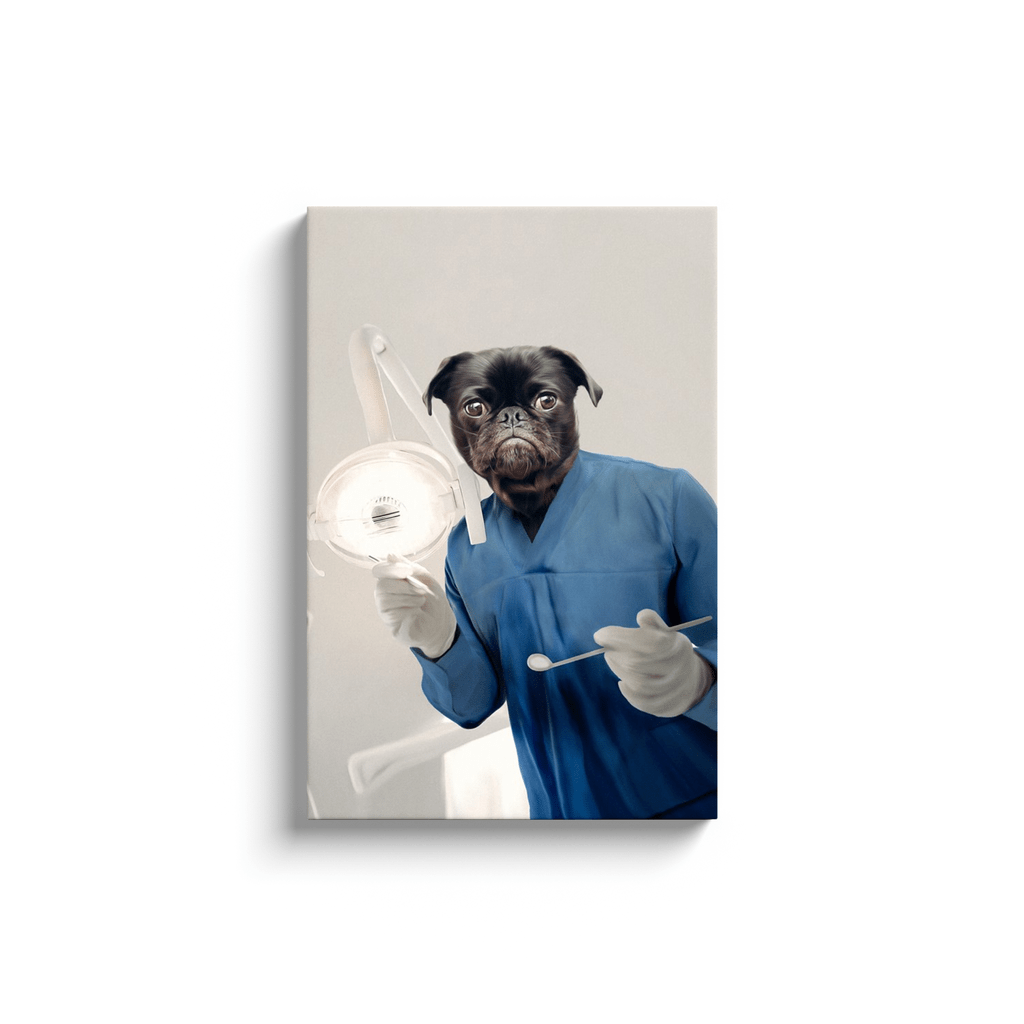 &#39;The Dentist&#39; Personalized Pet Canvas