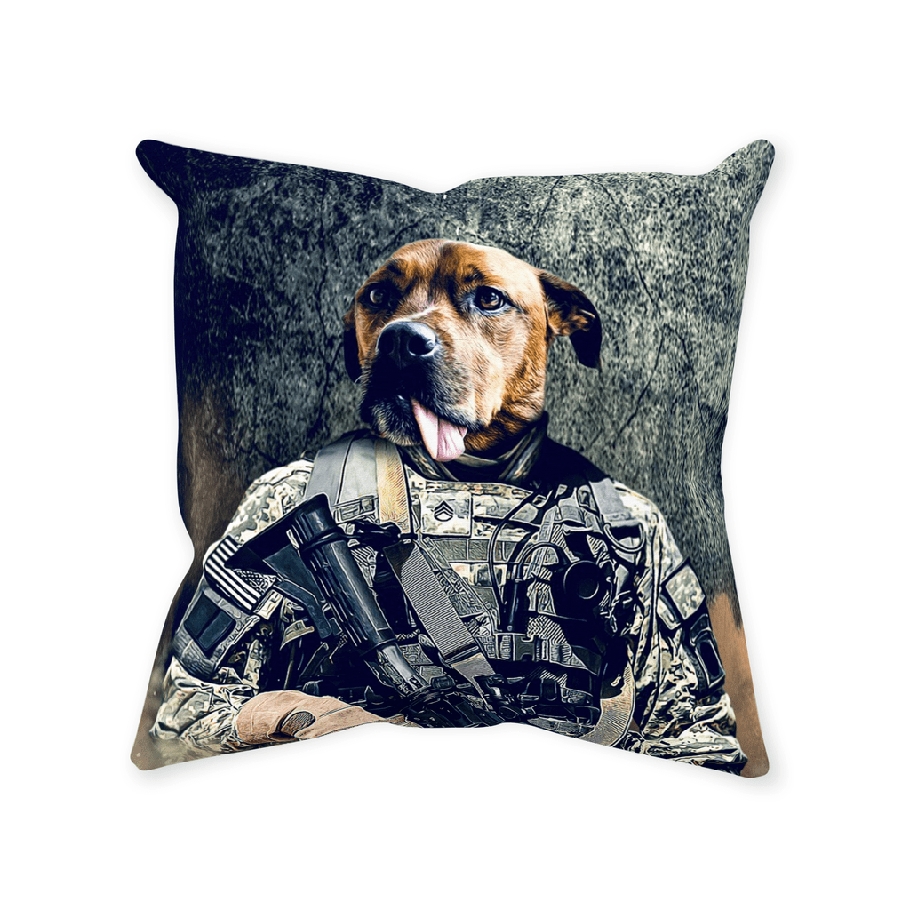 &#39;The Army Veteran&#39; Personalized Pet Throw Pillow
