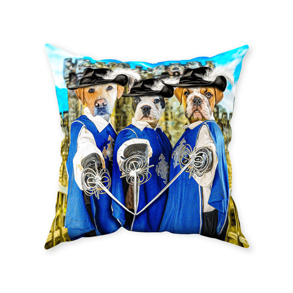 &#39;The 3 Musketeers&#39; Personalized 3 Pet Throw Pillow