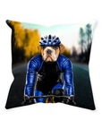 'The Male Cyclist' Personalized Pet Throw Pillow