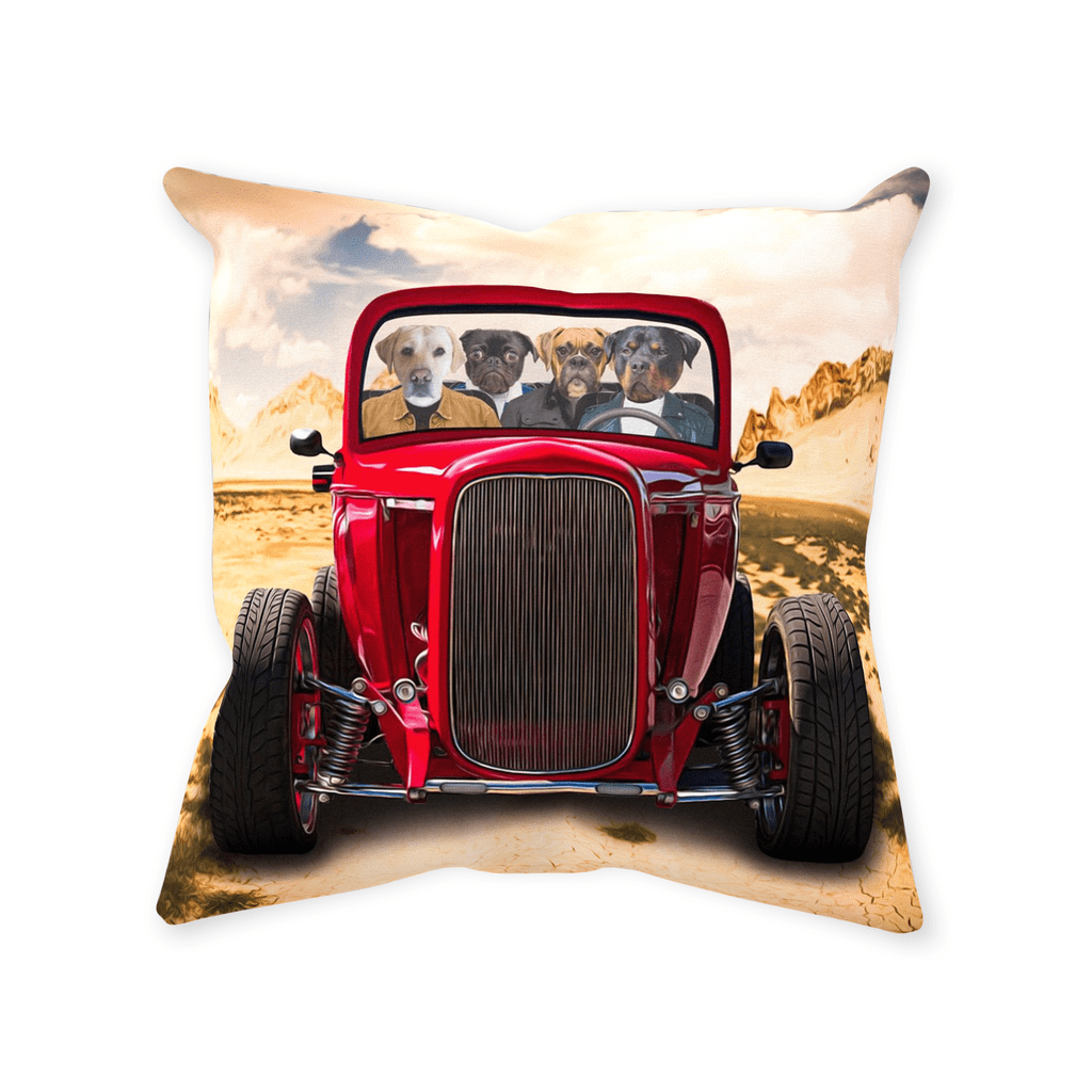 &#39;The Hot Rod&#39; Personalized 4 Pet Throw Pillow