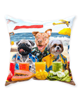 'The Beach Dogs' Personalized 3 Pet Throw Pillow
