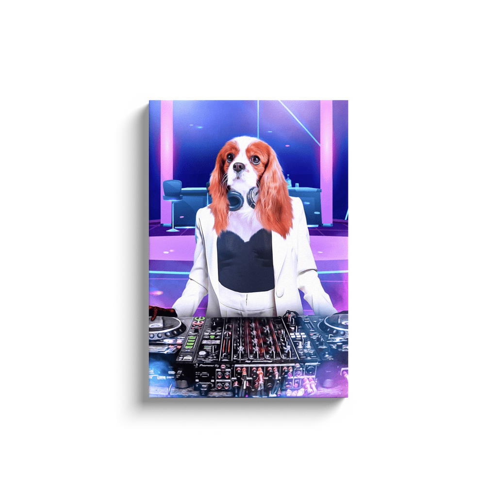 Lienzo personalizado para mascotas &#39;La DJ femenina&#39;