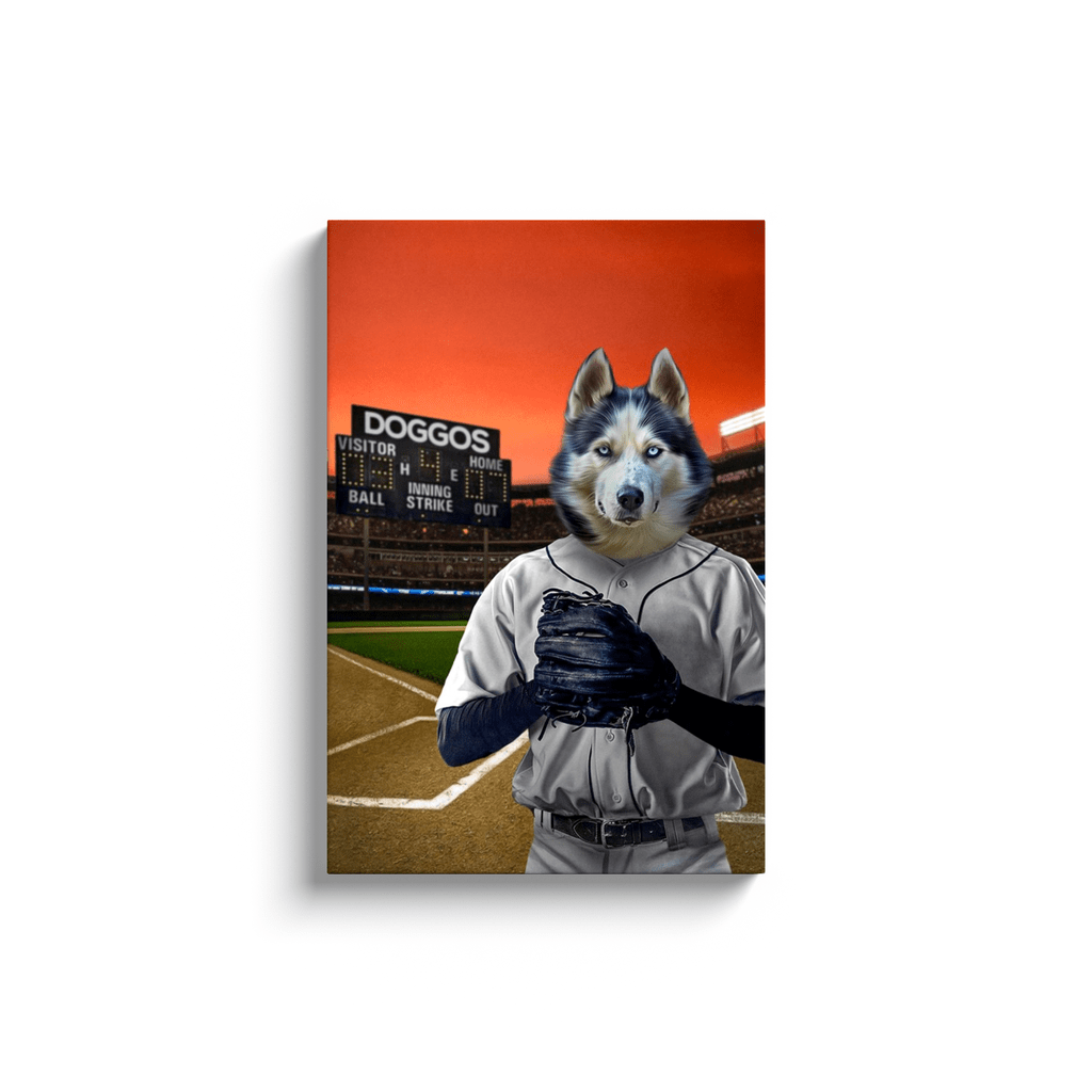 &#39;The Baseball Player&#39; Personalized Pet Canvas