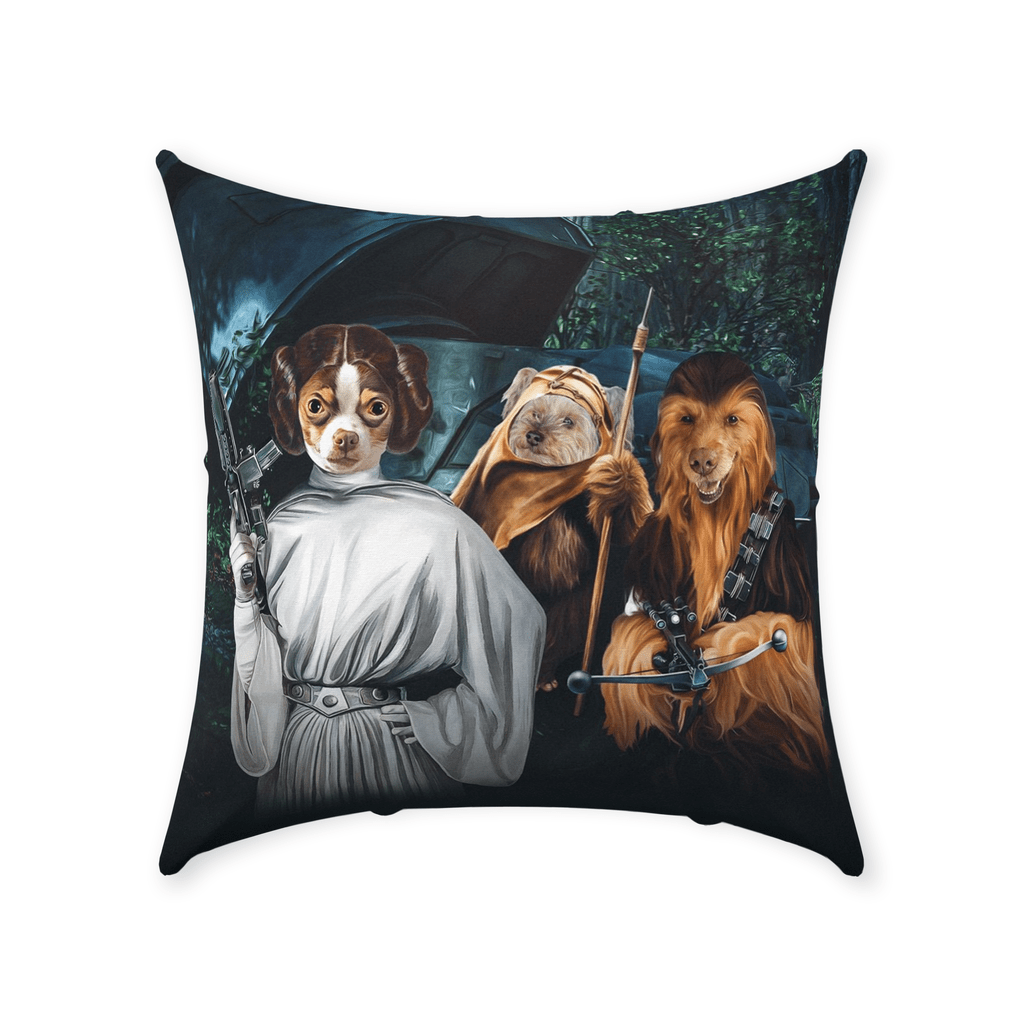 &#39;Star Woofers 3&#39; Personalized 3 Pet Throw Pillow