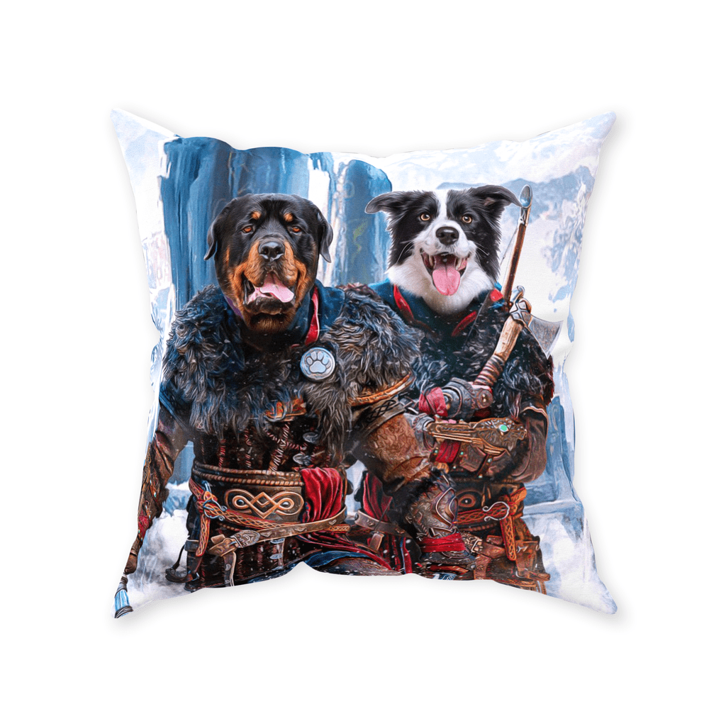 &#39;The Viking Warriors&#39; Personalized 2 Pet Throw Pillow