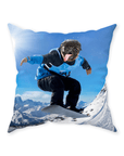 'The Snowboarder' Personalized Pet Throw Pillow