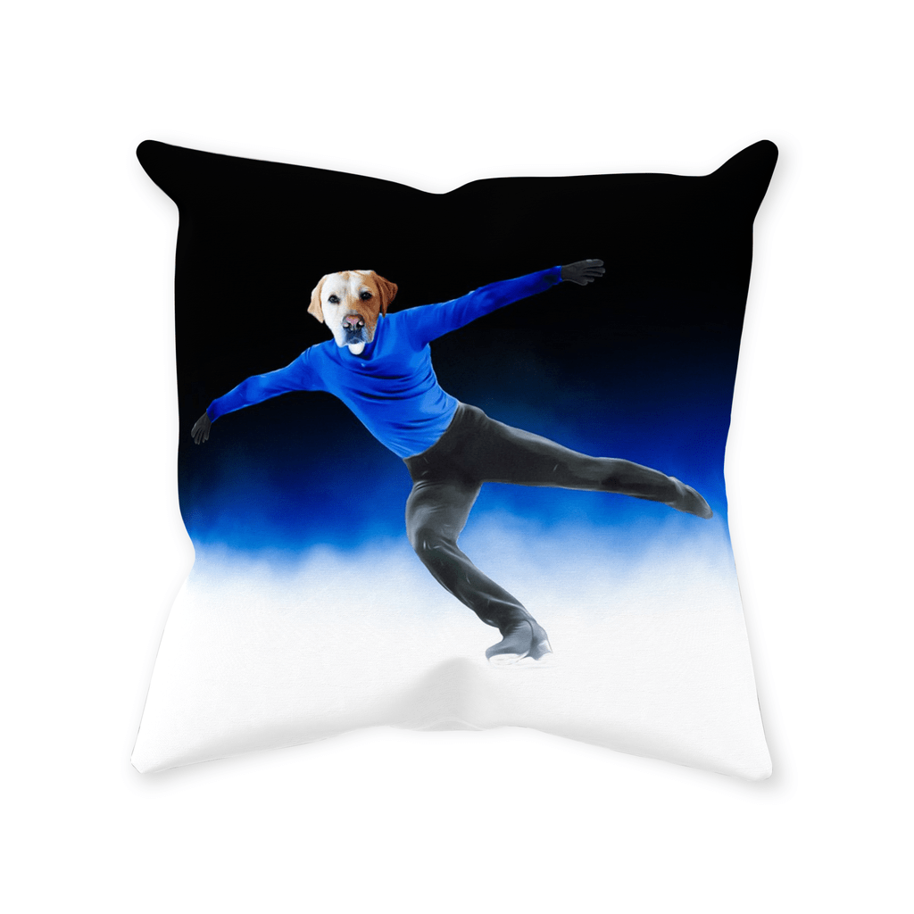 &#39;The Figure Skater&#39; Personalized Pet Throw Pillow