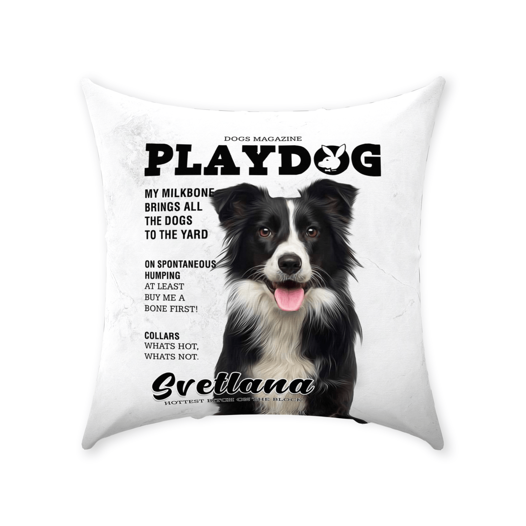 &#39;Playdog&#39; Personalized Pet Throw Pillow
