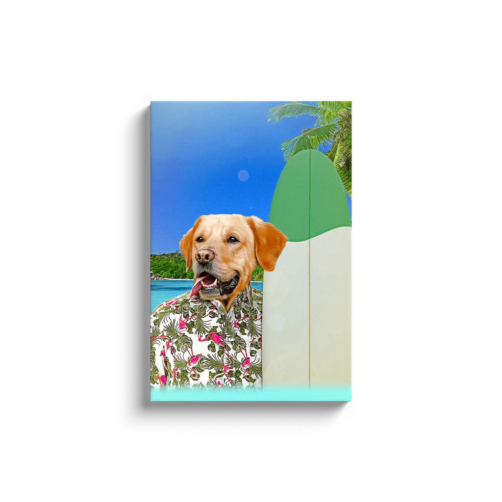 &#39;The Surfer&#39; Personalized Pet Canvas
