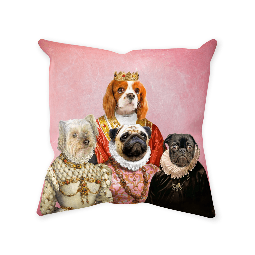 &#39;The Royal Ladies&#39; Personalized 4 Pet Throw Pillow