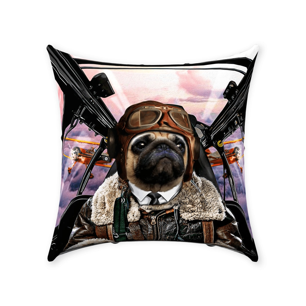 &#39;The Pilot&#39; Personalized Pet Throw Pillow