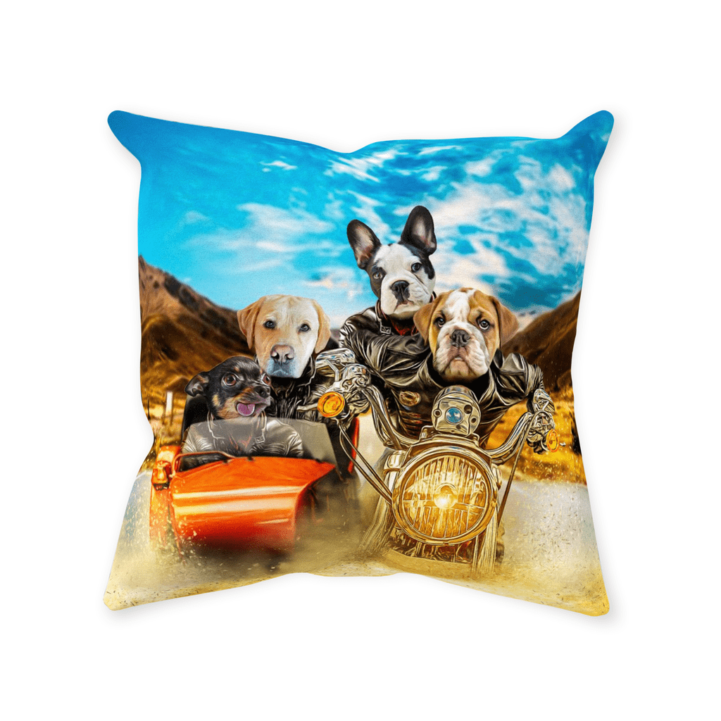 &#39;Harley Wooferson&#39; Personalized 4 Pet Throw Pillow