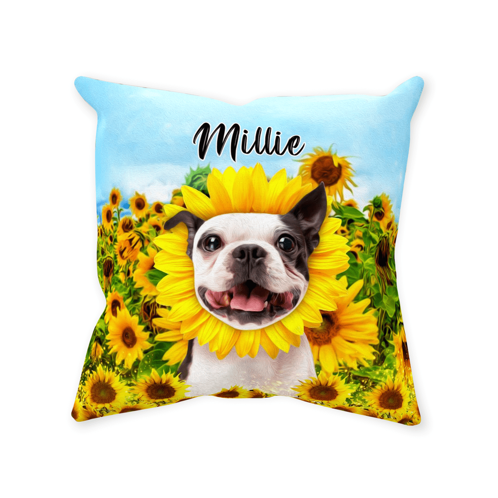 &#39;The Sunflower&#39; Personalized Pet Throw Pillow