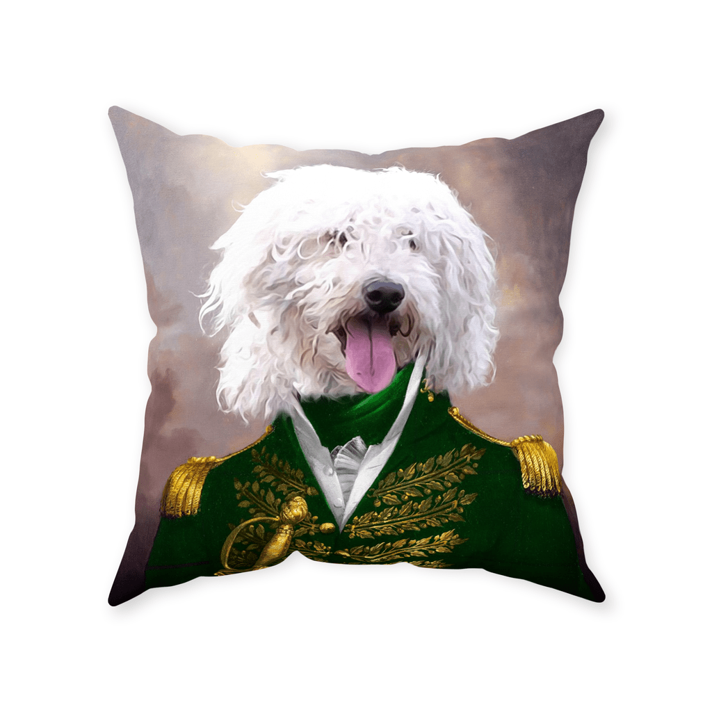 &#39;The Green Admiral&#39; Personalized Pet Throw Pillow