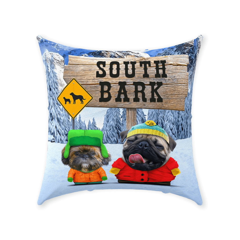 &#39;South Bark&#39; Personalized 2 Pet Throw Pillow