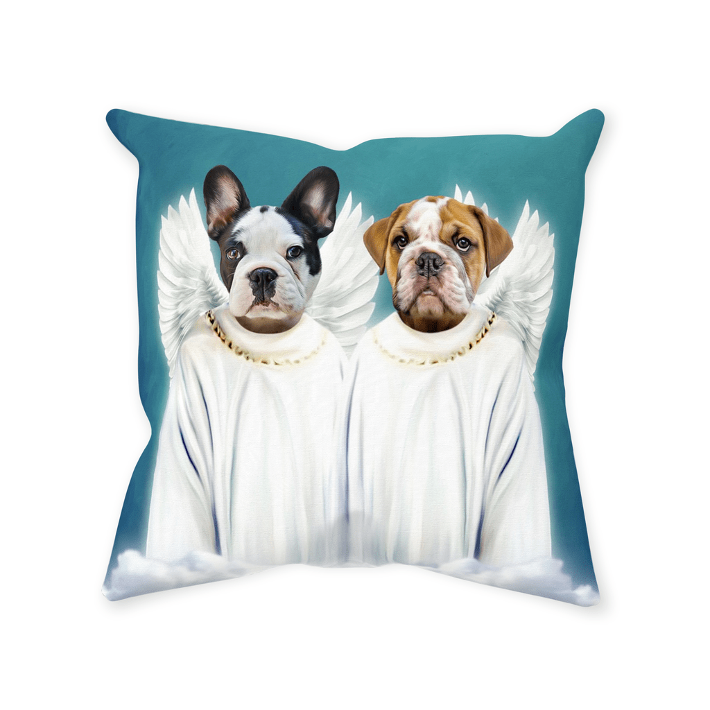 &#39;2 Angels&#39; Personalized 2 Pet Throw Pillow