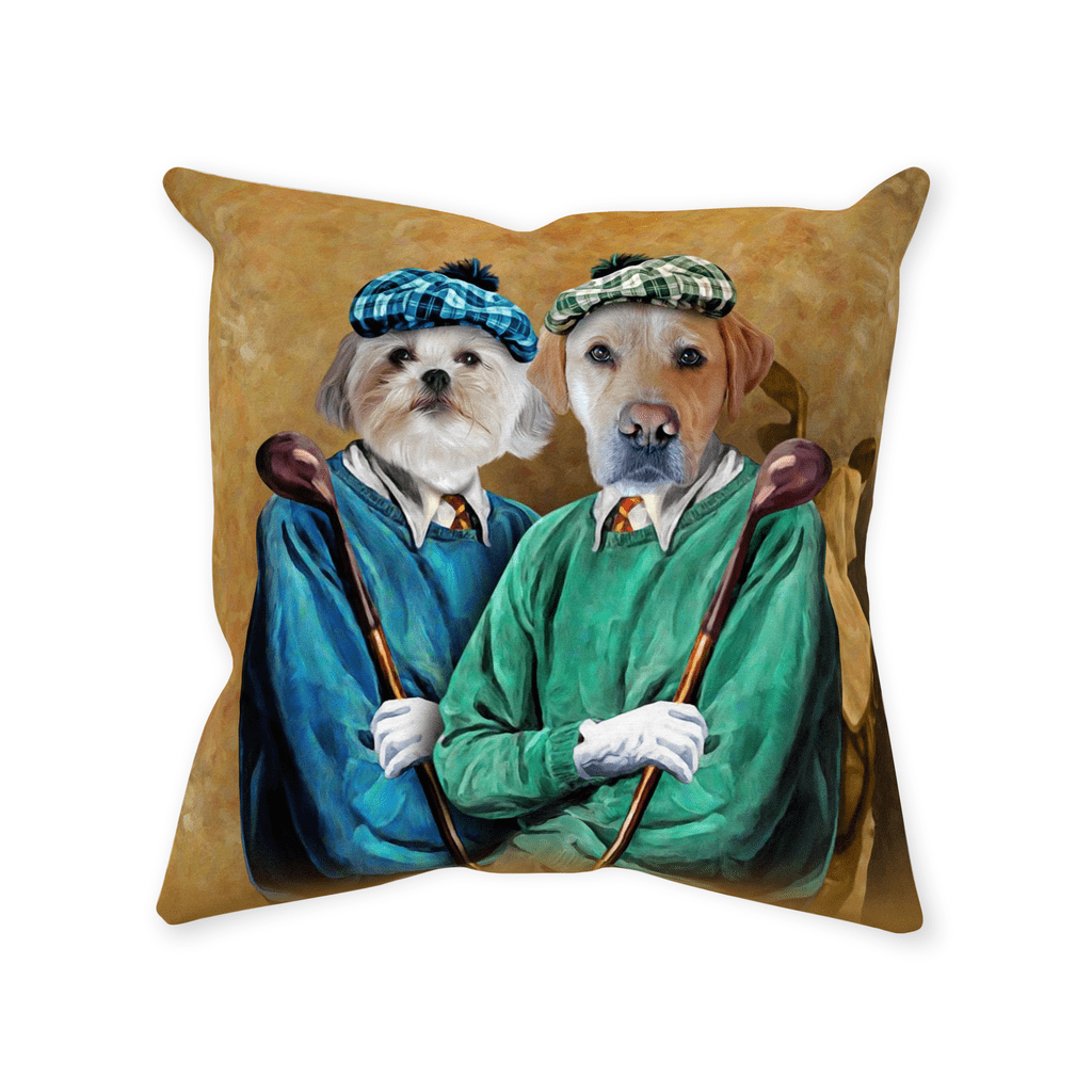 &#39;The Golfers&#39; Personalized 2 Pet Throw Pillow
