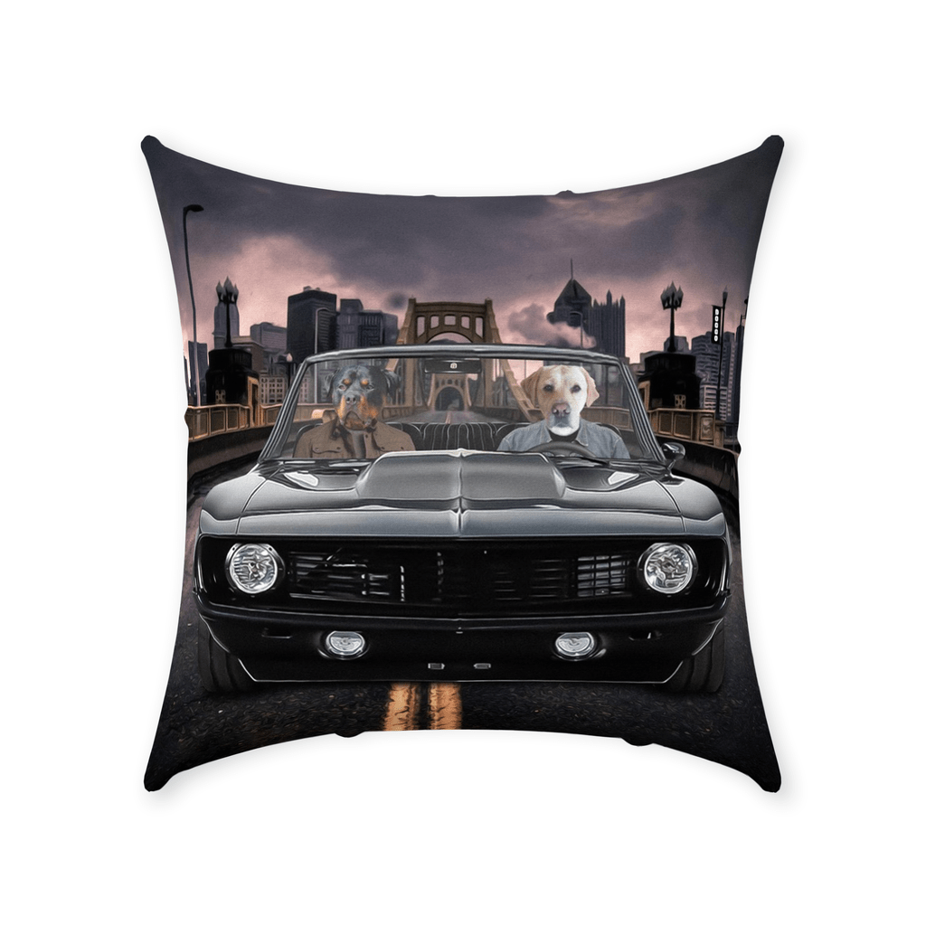 &#39;The Classic Pawmaro&#39; Personalized 2 Pet Throw Pillow