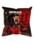 'Belgium Doggos Soccer' Personalized Pet Throw Pillow