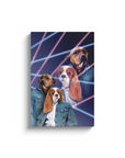 Lienzo personalizado para 2 mascotas '1980s Lazer Portrait'