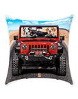 'The Yeep Cruisers' Personalized 3 Pet Throw Pillow