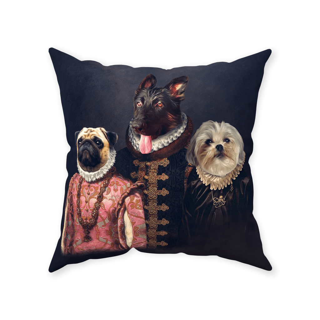 &#39;The Duke Family&#39; Personalized 3 Pet Throw Pillow