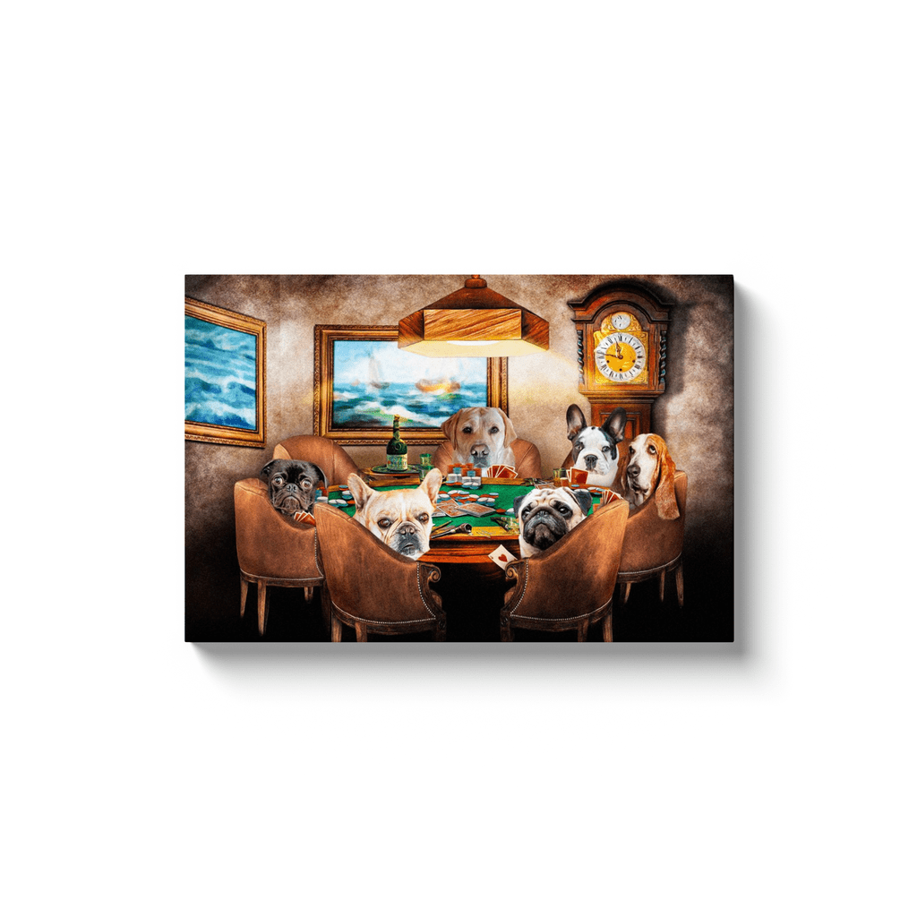 &#39;The Poker Players&#39; Personalized 6 Pet Canvas