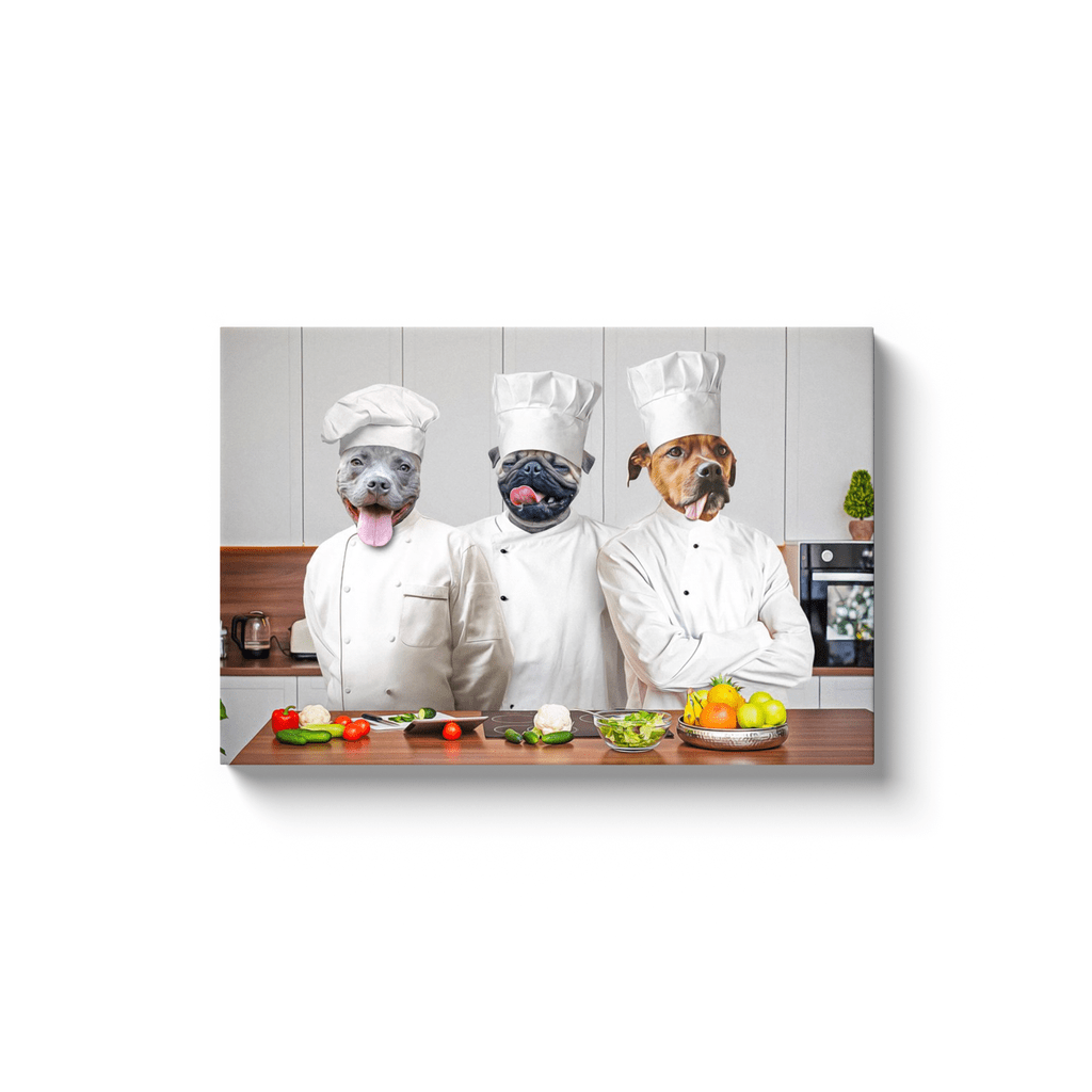 Lienzo personalizado con 3 mascotas &#39;The Chefs&#39;