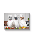 Lienzo personalizado con 3 mascotas 'The Chefs'