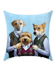 'Step Doggos & Doggette (2 Male 1 Female)' Personalized 3 Pet Throw Pillow