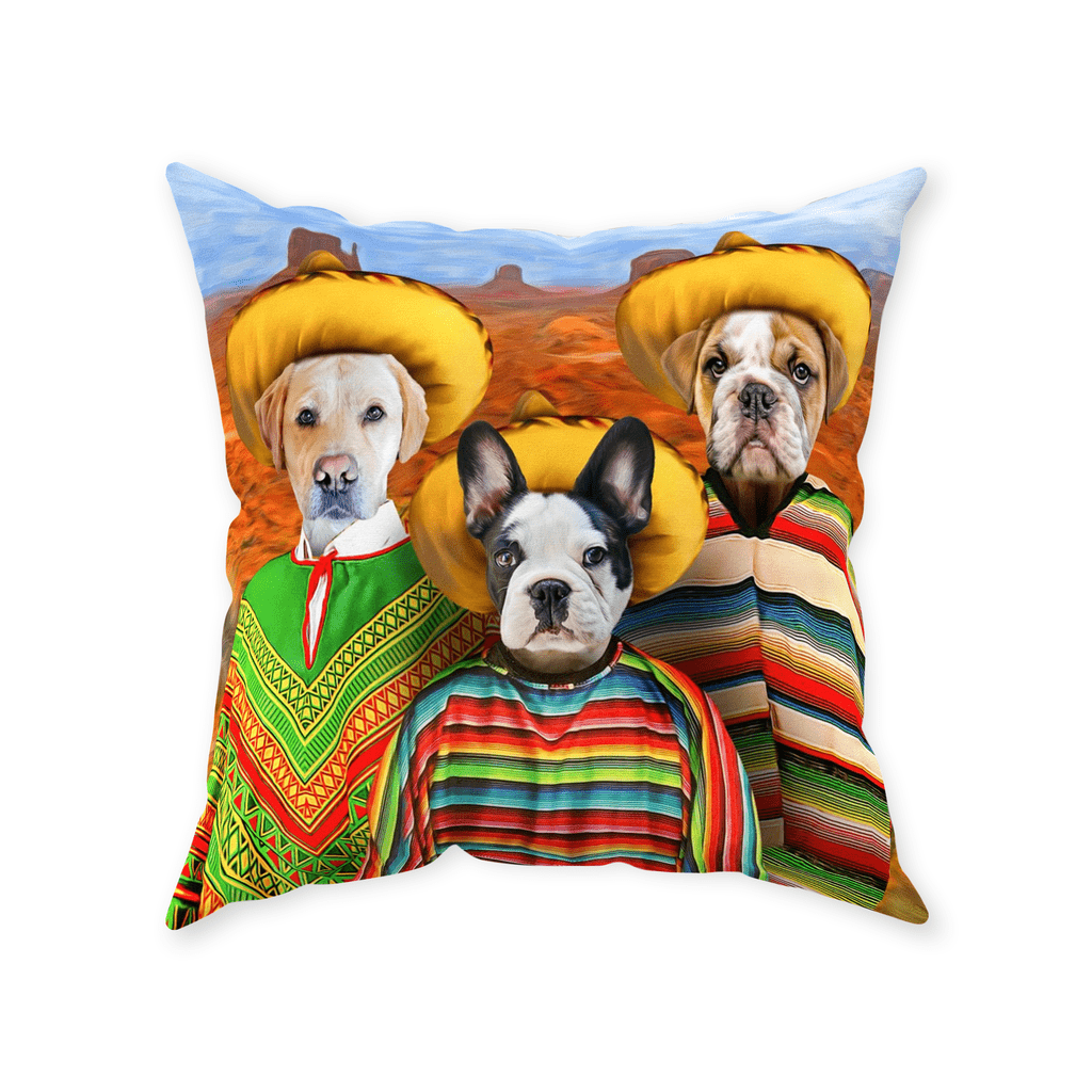 &#39;3 Amigos&#39; Personalized 3 Pet Throw Pillow