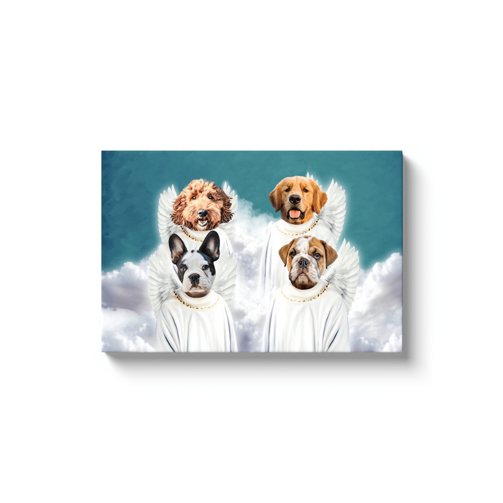 &#39;4 Angels&#39; Personalized 4 Pet Canvas