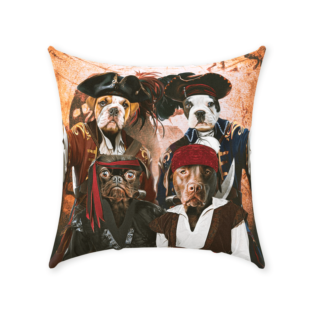 &#39;The Pirates&#39; Personalized 4 Pet Throw Pillow