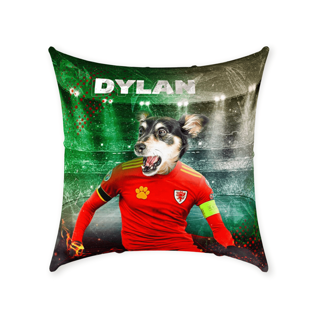 &#39;Wales Doggos Soccer Personalized Pet Throw Pillow