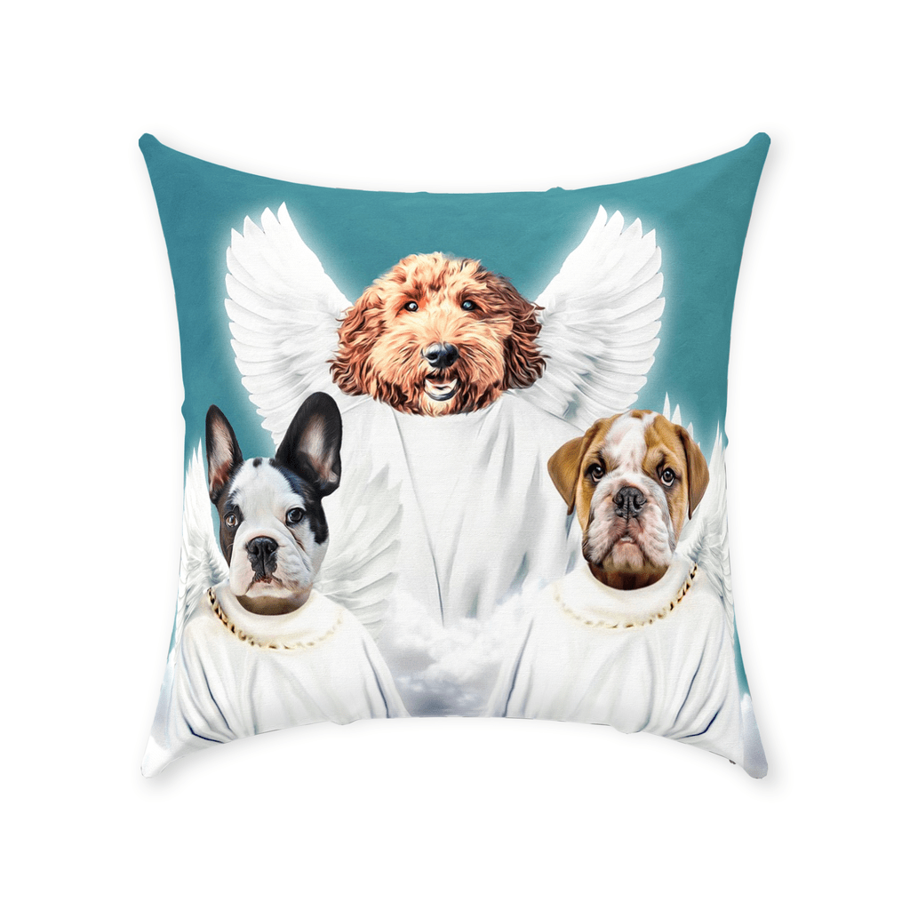 &#39;3 Angels&#39; Personalized 3 Pet Throw Pillow