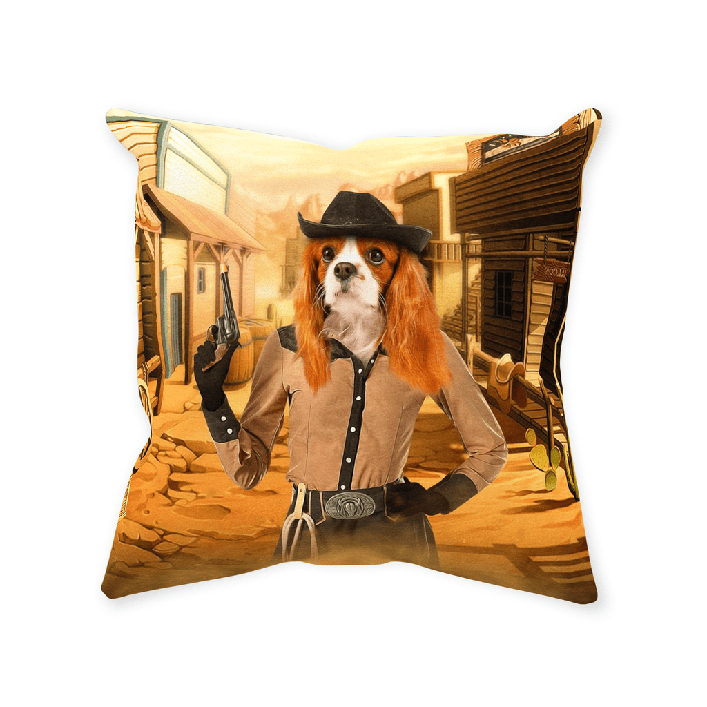 &#39;The Cowgirl&#39; Personalized Pet Throw Pillow