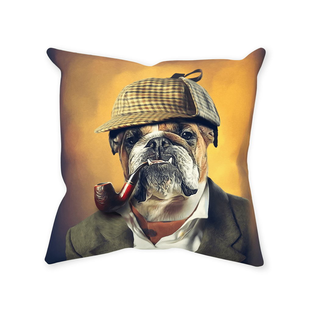 &#39;Sherlock Doggo&#39; Personalized Pet Throw Pillow